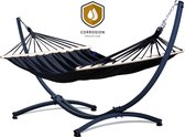 Hangmat met Standaard en Spreidstok – 2 Persoons - PREMIUM– Stevig – Weerbestendig – Hangmatset – 5 Jaar Garantie – Draagkracht 220 kg – Grande Roma