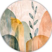 Planten wandcirkels - Natuur schilderij - Muurcirkel Bogen - Klassiek schilderijen - Wandpaneel - Decoratie kamer muurcirkel aluminium 80x80 cm