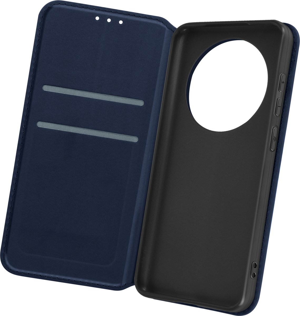 Avizar Foliohoes Geschikt voor Honor Magic 6 Lite Multifunctioneel, Nachtblauw