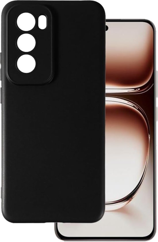 Coque arrière noire en silicone avec découpe pour objectif de caméra pour un téléphone.