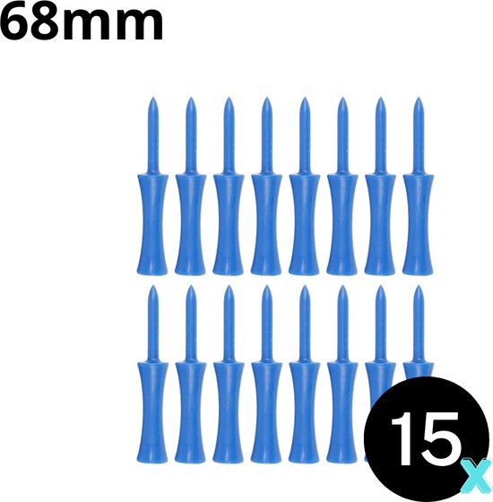 Foto: Golf tees 15 stuks 68mm duurzaam kunststof blue golf accesoires golfset golftee