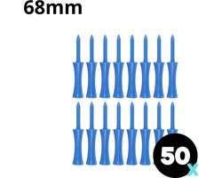 Golf tees - 50 stuks - 68mm - Duurzaam kunststof - Blue - Golf accesoires - Golfset - Golftee
