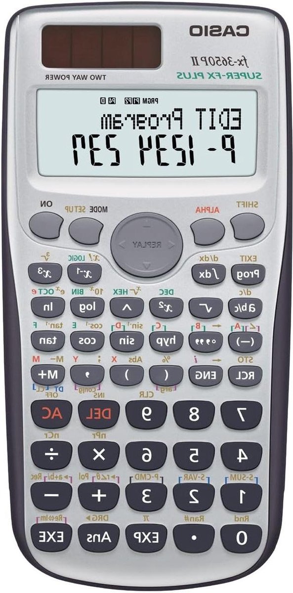 Programmeerbare rekenmachine met 279 functies - display met 2 regels - batterij/zonnecel - Casio FX-3650P II