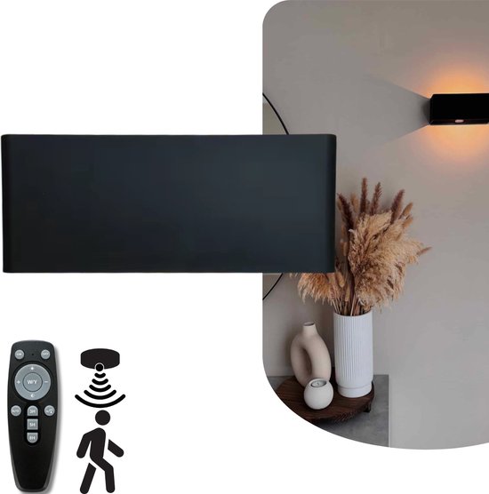 Latium Oplaadbare Wandlamp voor Binnen met Afstandsbediening inclusief Timer Functie - Bewegingssensor en Dag- en Nachtsensor - Dimbaar van 2700K tot 6000K