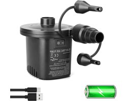 Electric Air Pump - USB Powered Inflator Deflator with 3 Nozzles for Mattress, Pillow, Bed, Boat - Deeplee