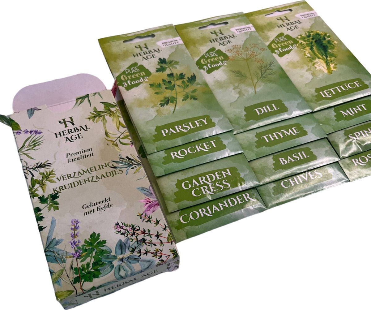 MGM Trading - Kruidentuin plantset met 12 verschillende kruiden, 8700 zaden, ideaal voor vrouwen, kinderen, beginners en tuiniers, perfect als cadeau