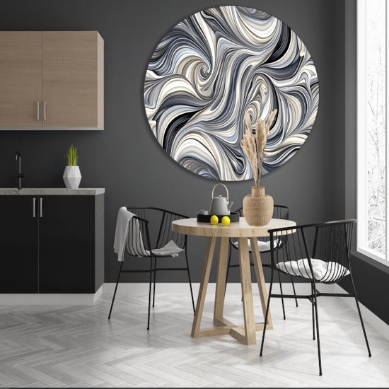 Patronen wandbord - Abstracte kunst wandschaal - Wandschalen Moderne kunst - Muurdecoratie kinderkamer - Wandpaneel - Kunstwerk muurcirkel forex 100x100 cm