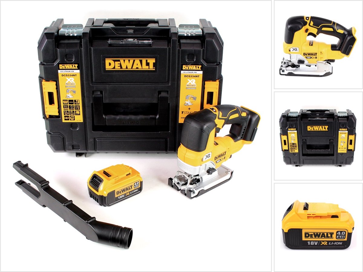 DeWalt DCS 334 NT accu pendelzaag 18V borstelloos + 1x accu 4,0Ah + TSTAK - zonder oplader