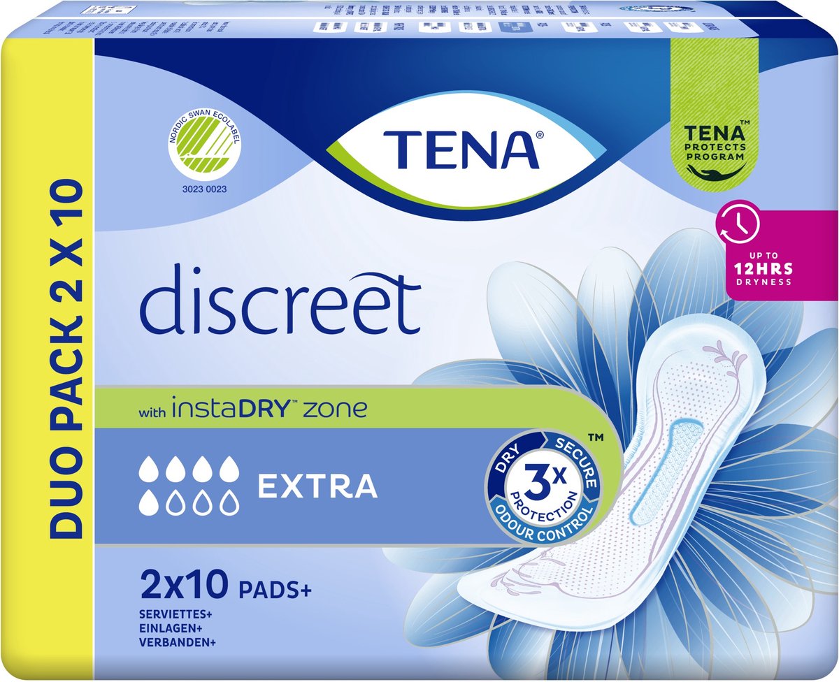 Goedkoopste TENA Discreet Extra - verbanden voor urineverlies - 60 stuks
