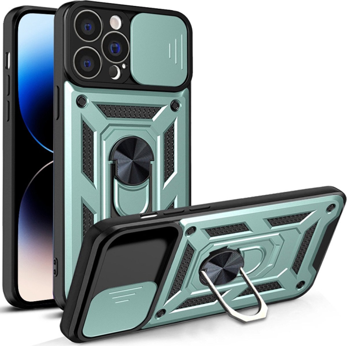 Techsuit Camshield Back Cover hoesje voor Apple iPhone 14 Pro Max - Groen
