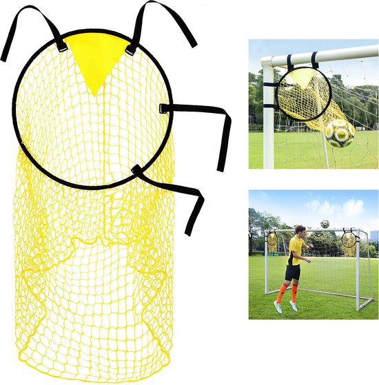 Foto: Voetbalnet voetbaldoelnet accessoires spullen voor training trainingsmateriaal stuitbaltrainer verstelbaar voetbal training voetbal doel netto