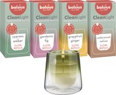 Bolsius - CleanLight - Houder Groen en navulbare Geurkaarsen - Starterkit - Met 9 gegeurde Refills