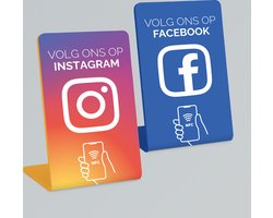Telefoonbordjes - Duo Facebook, Instagram, Meer Volgers, NFC