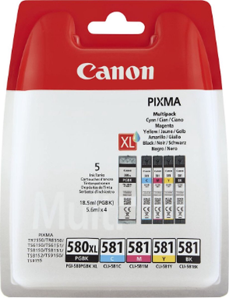 Canon PG-580XL & CLI-581 - Inktcartridge - Incl. Canon Fotopapier