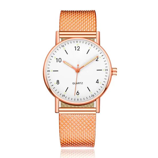 Montre femme LGT JWLS avec aiguilles fluorescentes et indicateur des heures rose Wit