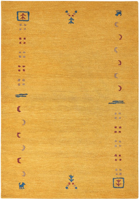 Beliani AKALAN - Tapis moderne - Jaune - Laine