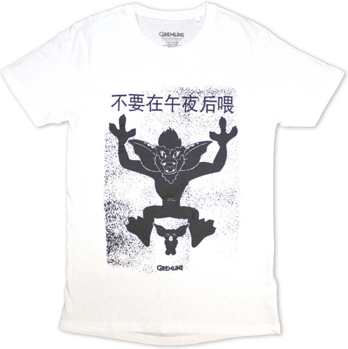 Gremlins - Stripe & Gizmo Japanese Heren T-shirt - L - Wit