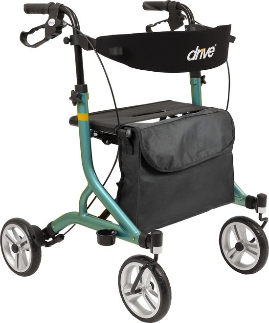 Rollator Nitro SL - Ultra lichtgewicht - Opvouwbaar - Semi-soft banden - Slechts 5,5 kg - Blauw - Inclusief stokhouder, rugsteun en tas - Gewicht vergelijkbaar met carbon - SuperLight - Drive Devilbiss Healthcare