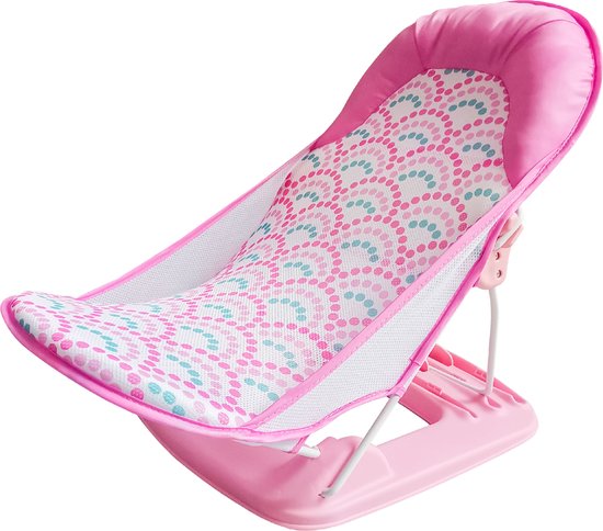 Foto: Moon bath rose opvouwbaar baby badzitje verstelbare ligposities anti slip zachte mesh