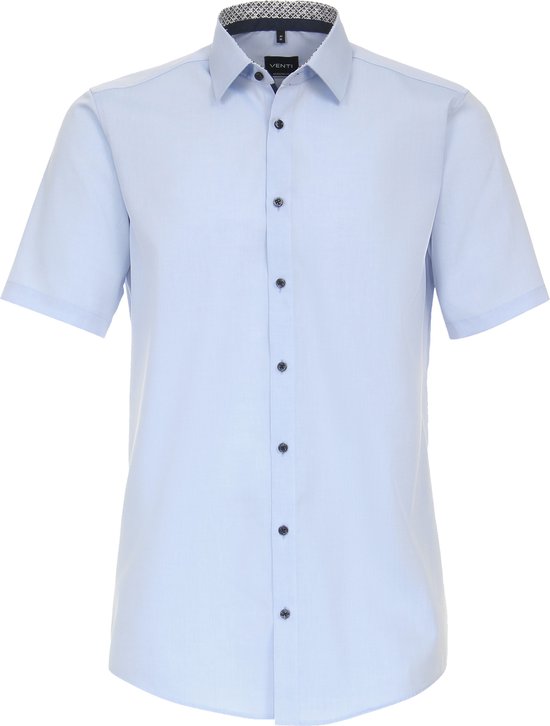 Chemise VENTI modern fit - manches courtes - popeline - bleu - Ne se repasse pas - Taille col : 44