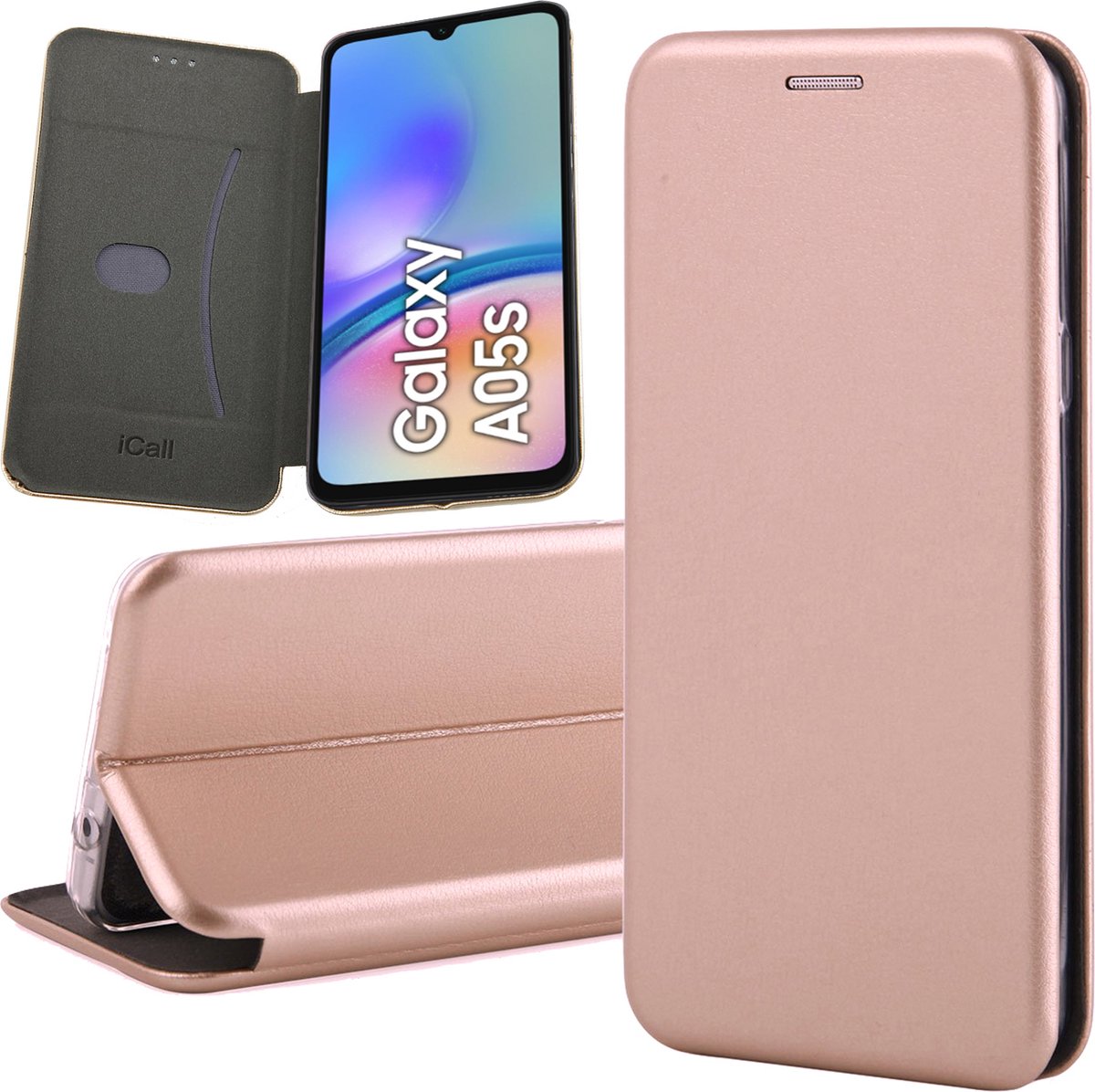 Hoesje geschikt voor Samsung Galaxy A05s - Wallet Book Case Rosegoud