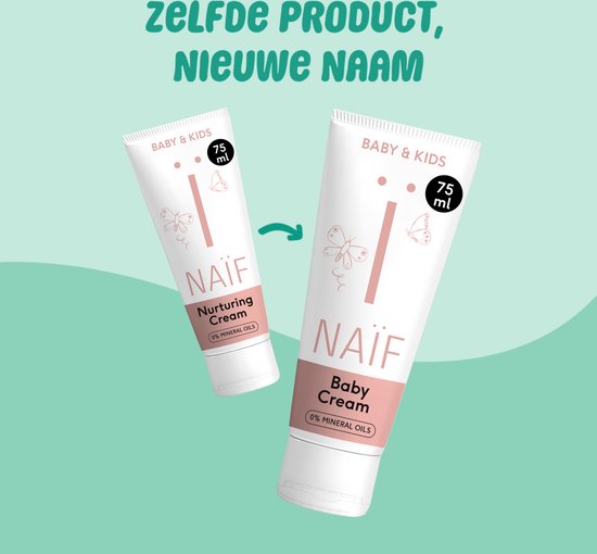 Naïf - Baby Crème - Voordeelset – Baby & Kids – Droge & Gevoelige Huid – Natuurlijke Ingrediënten – 2x75ml