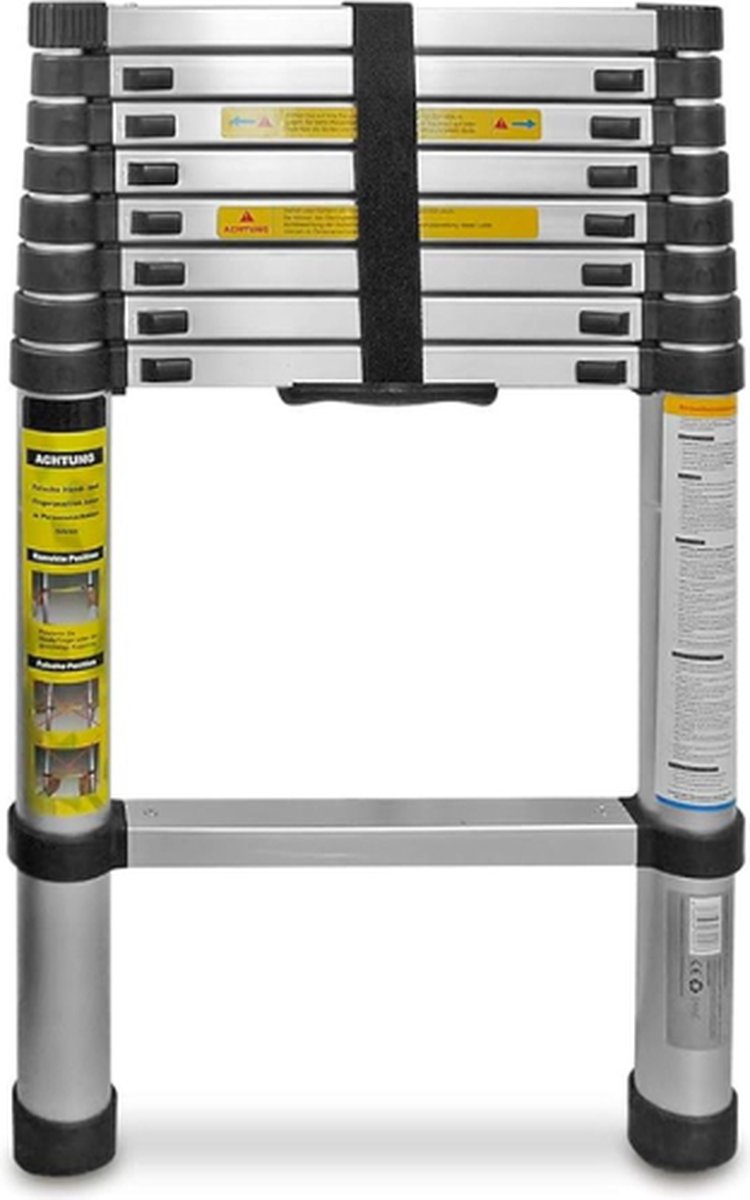 Eaxus Telescoopladder 2.6 M Telescopische Vouwladder Telescopische Ladder Inklapbaar Soft Close Telescoopladder 2.6 Meter