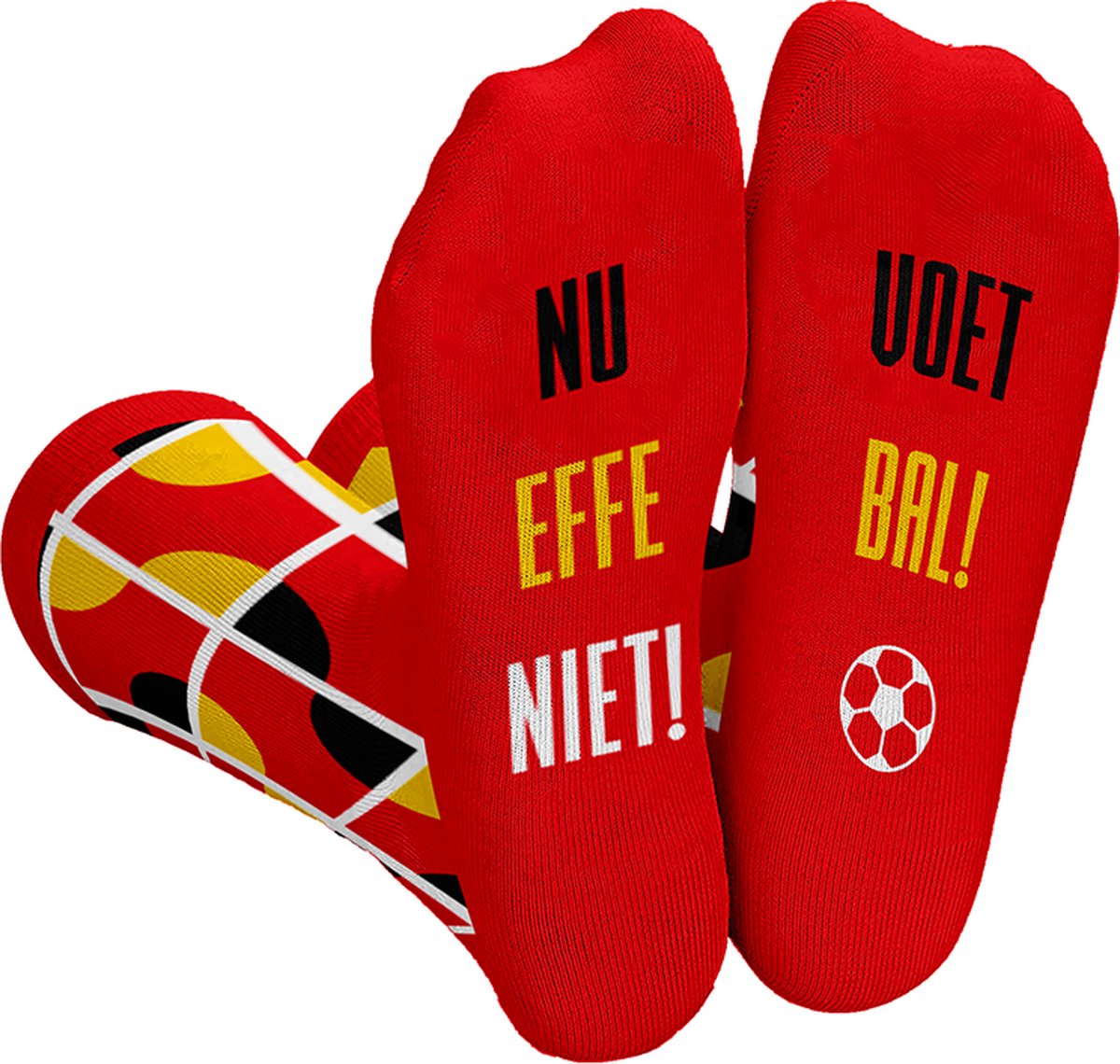 Silly Soles - Grappige Sokken Voetbal Cadeau WK 2026 Belgie - One Size Sokken met Tekst - Grappige Cadeaus Mannen & Dames - Verjaardag cadeau man - Geschenk Heren, Vader, Papa, Moeder, Mama, Vriendin - Originele cadeautjes Belgische vlag rode duivels