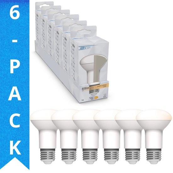 Foto: Led s light led e27 lampen r63 warm wit licht 806 lm 6pack