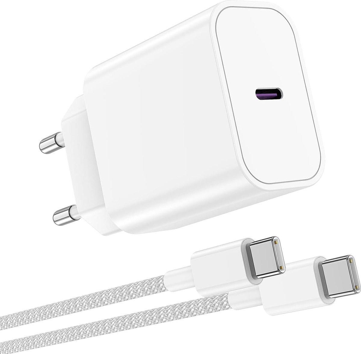 30w usb-C Adapter + Sterke usb C Kabels - Usb C naar usb C - 2 Meter - Super Fast Charger - Snellader