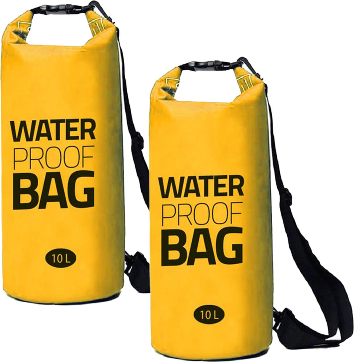 Eurocatch - Waterdichte - Dry Bag - Duffel Bag - Waterdichte Tas - Geel - 10 liter - 2 Stuks