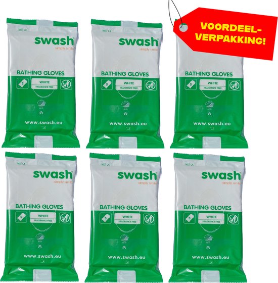 Foto: 6x swash washandjes parfumvrij 5 pack voordeelverpakking 