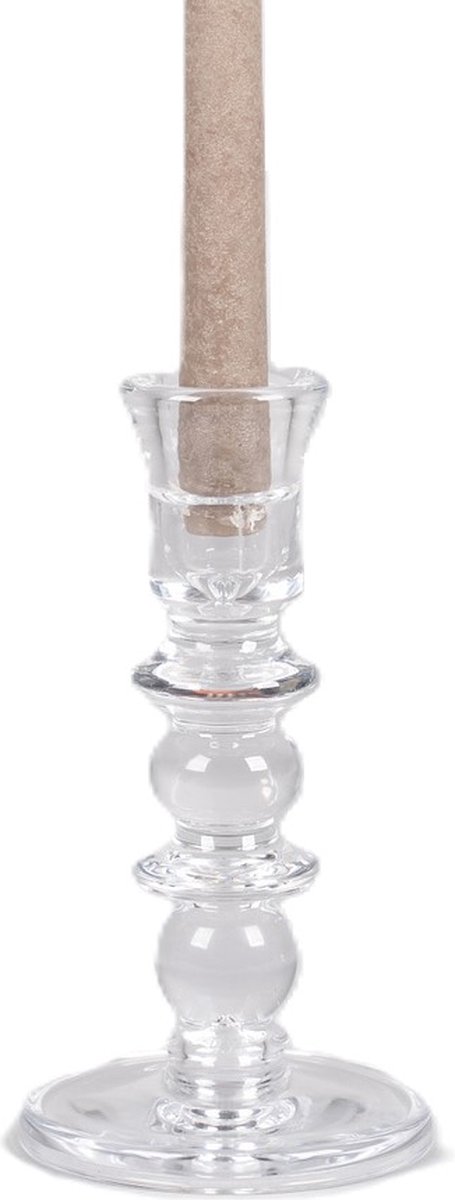 Rasteli Kaarsenhouder - glas - transparant - D10,8 x H20,2 cm Helder glas