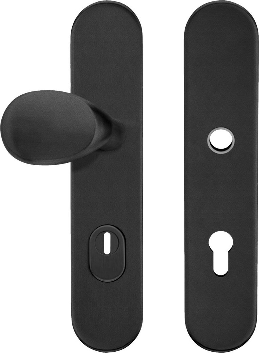 Veiligheidsschild + Knop RVS Zwart PC72 Rond KTB SKG*** - 1219660