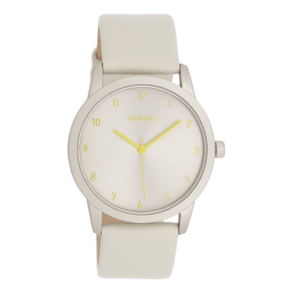 OOZOO Timepieces - Beige horloge met beige leren band - C11076