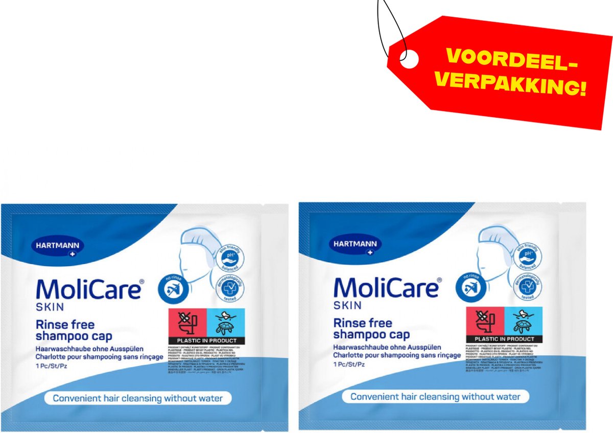 Goedkoopste 2x MoliCare Skin Shampoo Cap - Voordeelverpakking!