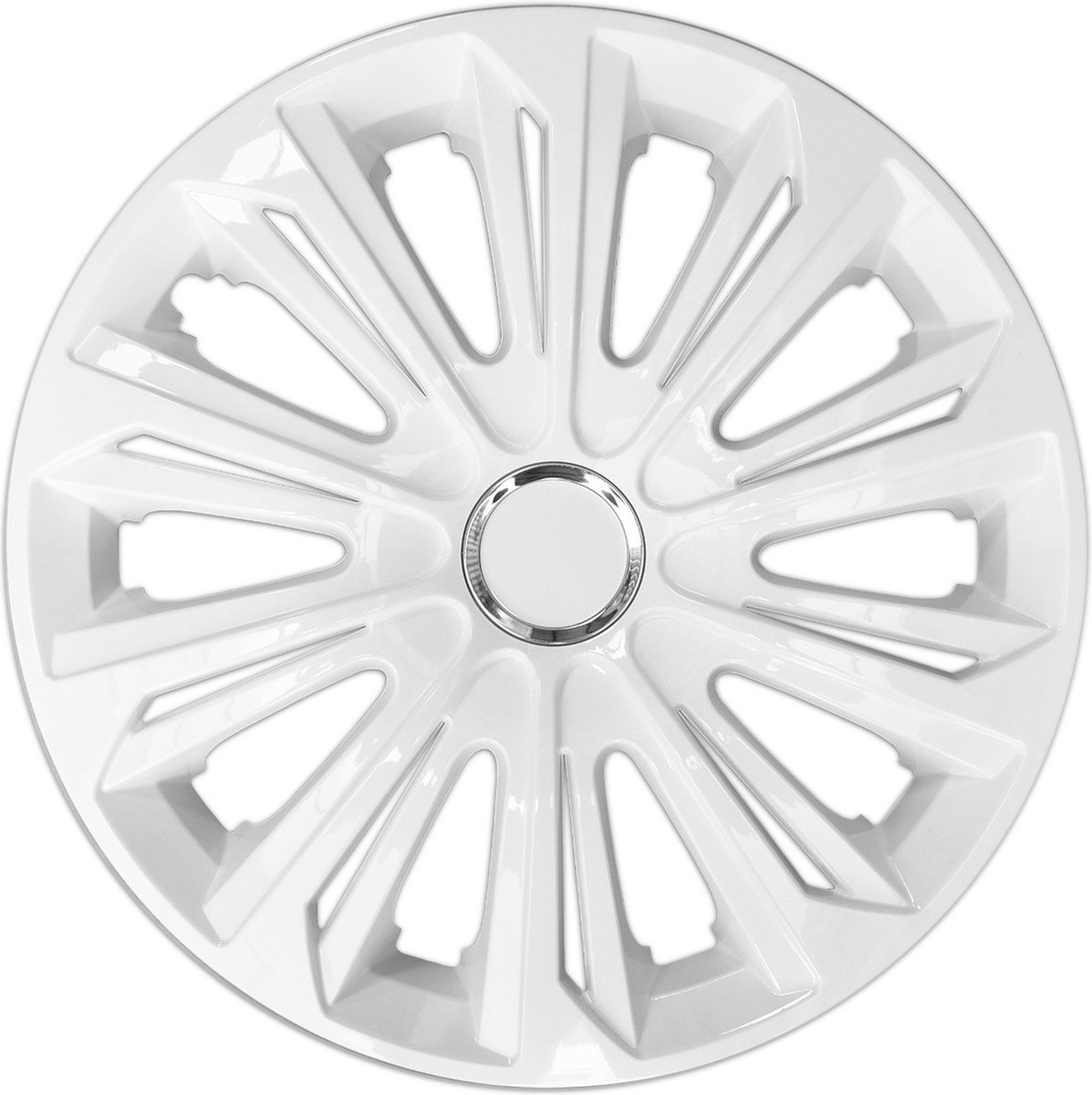 NRM STERK - wieldoppen 15" - Set van 4 stuks - Wit gelakt
