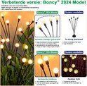 Comparaison de l'éclairage Boncy 2024 lucioles avec les anciens modèles. La version 2024 a des fils flexibles et des ampoules plus lumineuses.