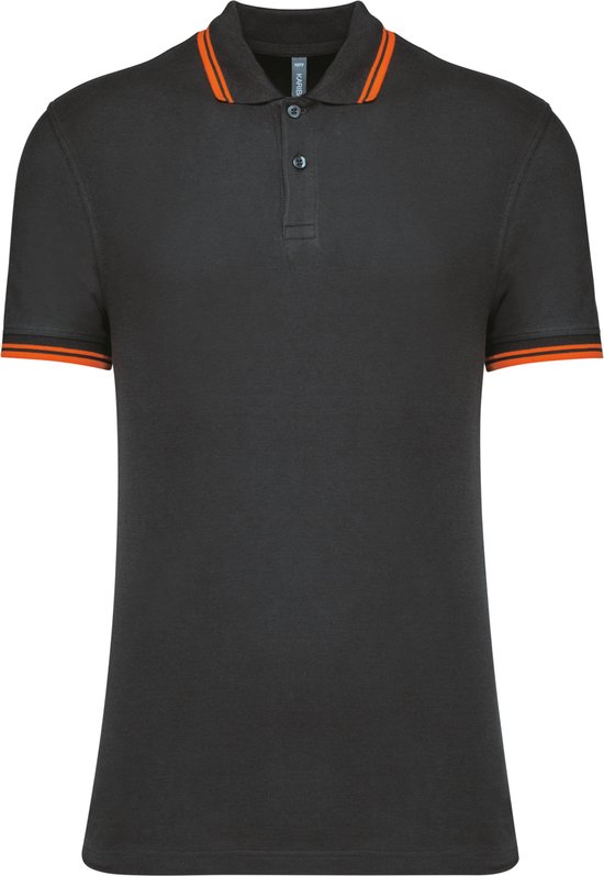 Polo Homme XL Kariban Gris Foncé / Orange 100% Katoen