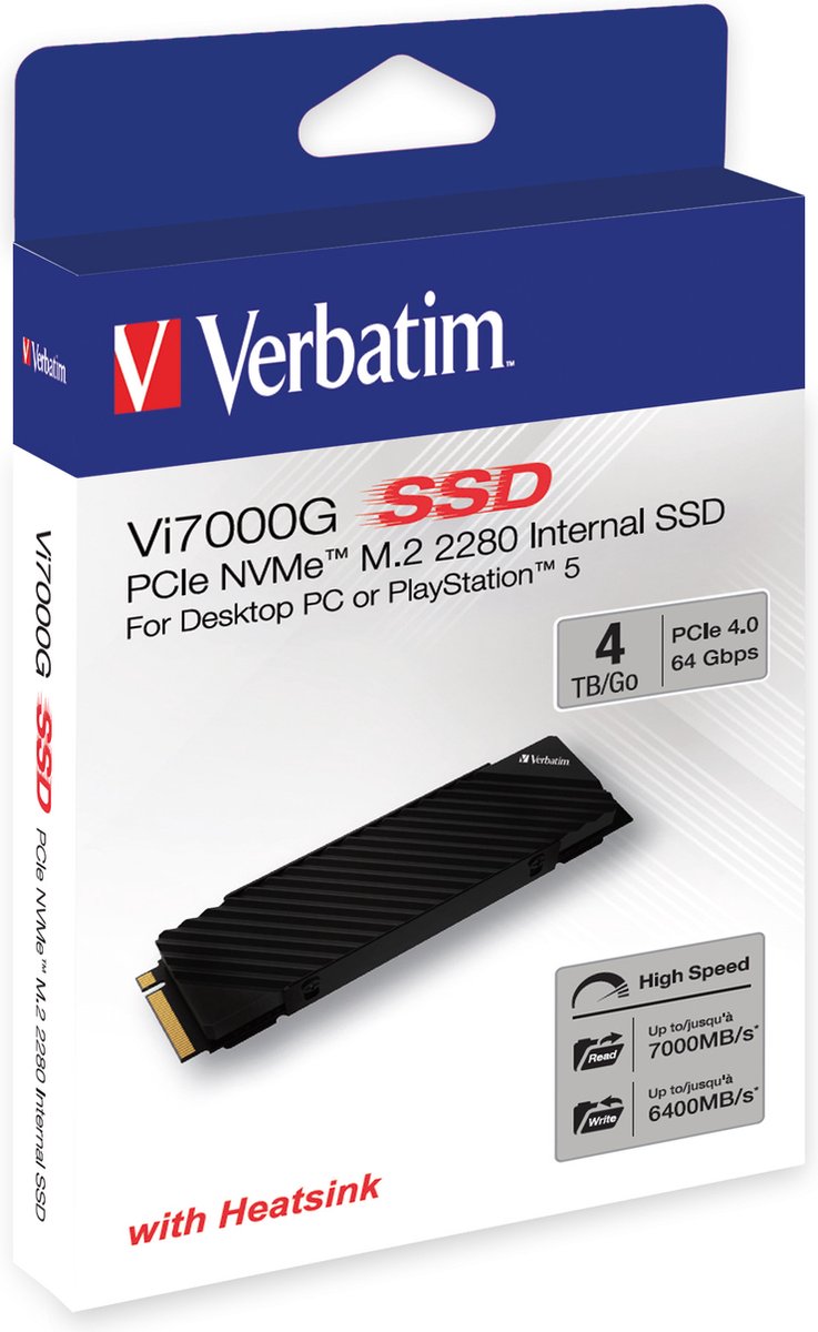 Verbatim 4 TB Vi7000 PCIe NVMe M.2 SSD Intern