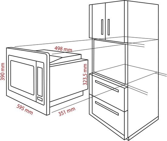 Microondas encastrable Bomann 3en1 con grill y convección,25 L de espacio de cocción, 10 programas automáticos,incl. rejilla grill y plato giratorio ( 32 cm),900 vatios,acero inoxidable,MWG 2216 H EB
