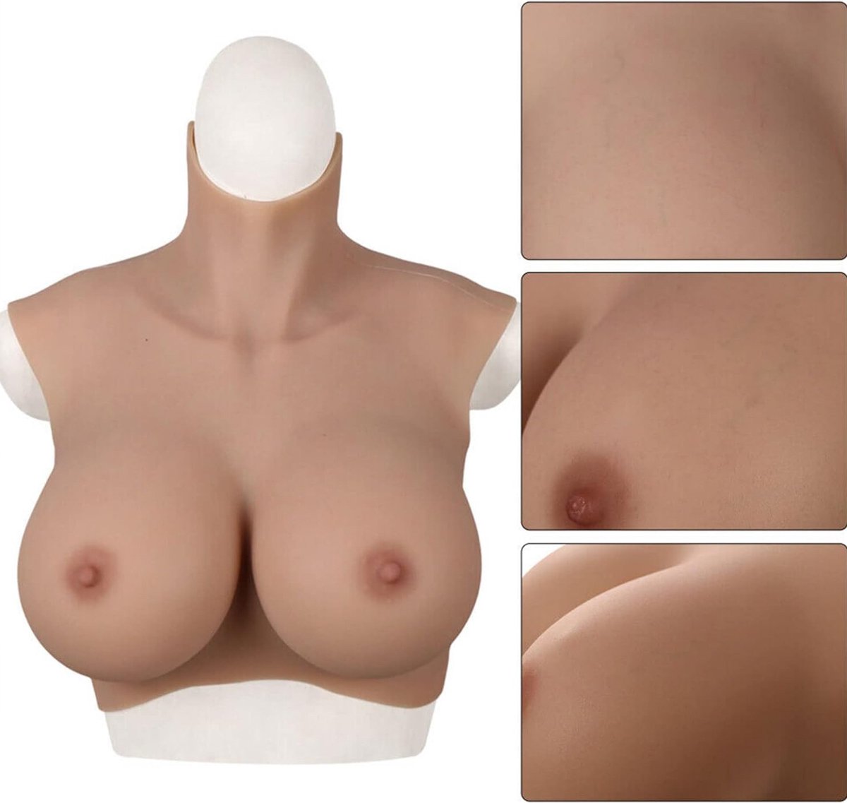Siliconen borsten- H Cup- 7000 gram-Nep borsten- Plus Size- Travestie-Cosplay- L-XL maat-Crossdresser-Travestie-Breastplate-Big Boobs-