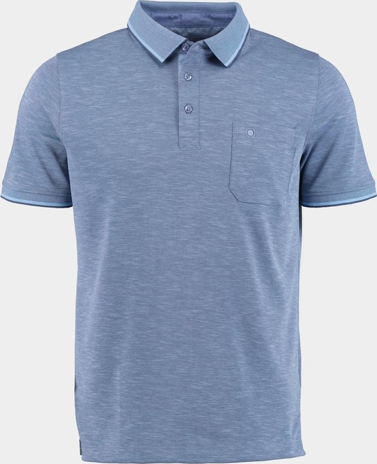 Bos Polo korte mouw Blauw 3-Knopf Polo-Shirt, 1/2 Arm 214008157/628