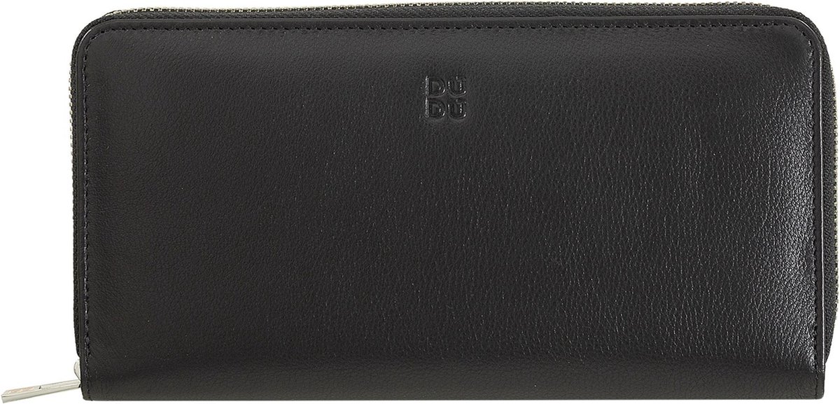 DuDu Ustica Portemonnee RFID-bescherming Leder 20 cm - Dames - Horizontaal - black