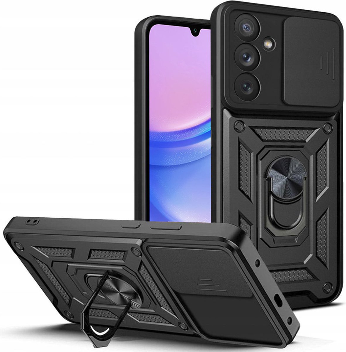 Techsuit Camshield Back Cover hoesje voor Samsung Galaxy M15 - Zwart