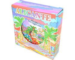 Onderzetters porselein kurk Spaanse souvenir Alicante Spanje Flamenco Sevillanas mat - Set van 4
