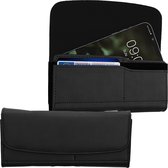kwmobile Étui avec clip pour ceinture - Étui pour téléphone avec porte-cartes - 17,2 x 8,5 cm Housse avec clip de ceinture en noir