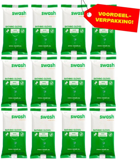 Foto: 12x swash washandjes parfumvrij 8 pack voordeelverpakking 