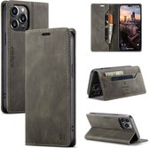 AutSpace - Étui de téléphone adapté à Apple iPhone 15 Pro Max - Wallet Book Case - Fermeture magnétique - avec protection RFID - Zwart