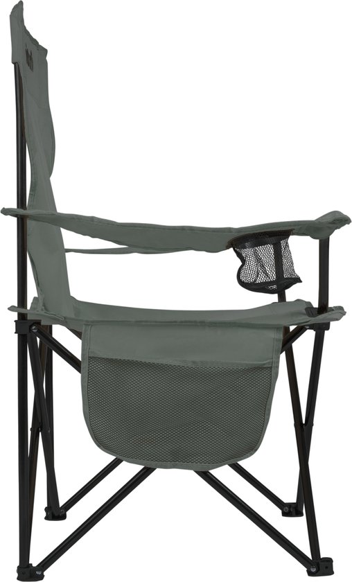 VirtuFit Opvouwbare Camping Stoel - Strandstoel met Armsteunen - Grijs - Inclusief Draagtas - Voor Festivals, Campings & Stranden — afbeelding 2